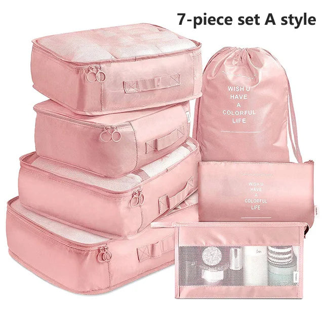 Bolsas de almacenamiento para viajes, ropa, artículos de tocador, zapatos, organizador, bolsas para dormitorios de estudiantes, bolsas para clasificar ropa, cubos de embalaje