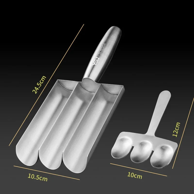 Molde de acero inoxidable para hacer albóndigas, ideal para preparar fácilmente albóndigas caseras, ensaladas y sándwiches, perfecto para cocinar en familia.