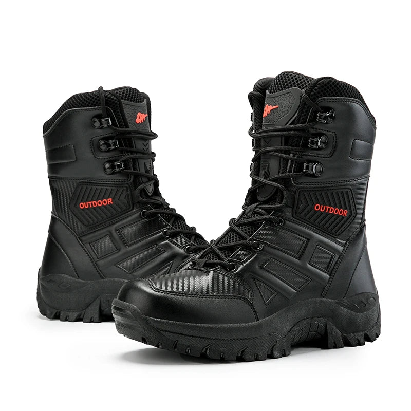 Botas altas de piel para hombre de alta calidad, transpirables, estilo desértico, ideales para actividades al aire libre. Botines antideslizantes para senderismo.