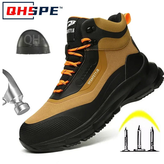 Zapatos de seguridad antisalpicaduras para hombre, botas de trabajo resistentes al desgaste, zapatos con punta de acero, zapatos protectores a prueba de pinchazos, zapatillas de seguridad