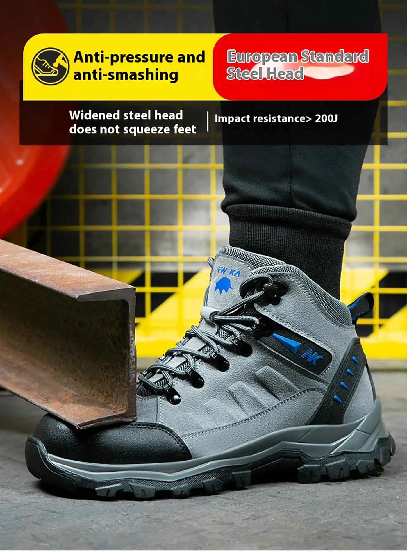 Los nuevos zapatos de protección laboral son anti-aplastamiento y anti-perforación, calzado cómodo y resistente para hombre, para otoño e invierno, ideal para la construcción.