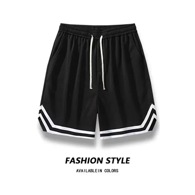Pantalones cortos de baloncesto holgados para hombre, para correr, playa, verano, estilo americano, deportivos, informales, versátiles, de cinco pulgadas de largo.