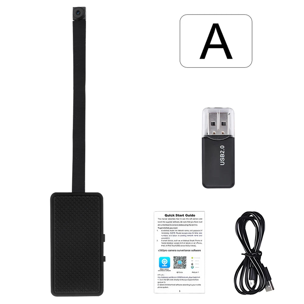 Mini cámara portátil WiFi HD 1080P DIY, microvideocámara P2P, cámara web inalámbrica, grabación en bucle, compatible con visualización remota