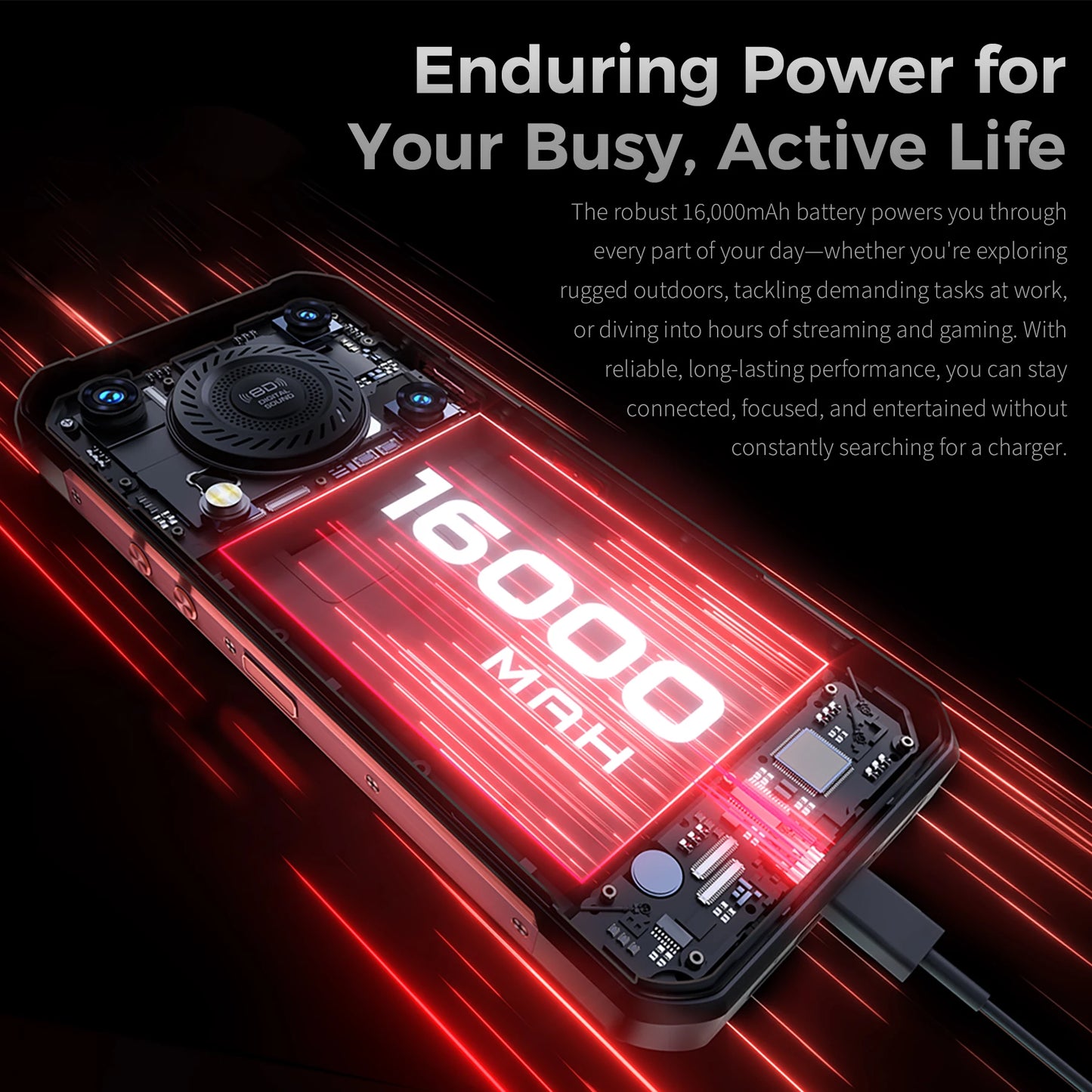 【NUEVO】OUKITEL WP56 Teléfono resistente, batería de 16000 mAh, carga de 45 W, 36 GB + 512 GB, pantalla FHD de 6.8" a 120 Hz, procesador MTK7050, cámara de 32 MP + 108 MP, Android 15