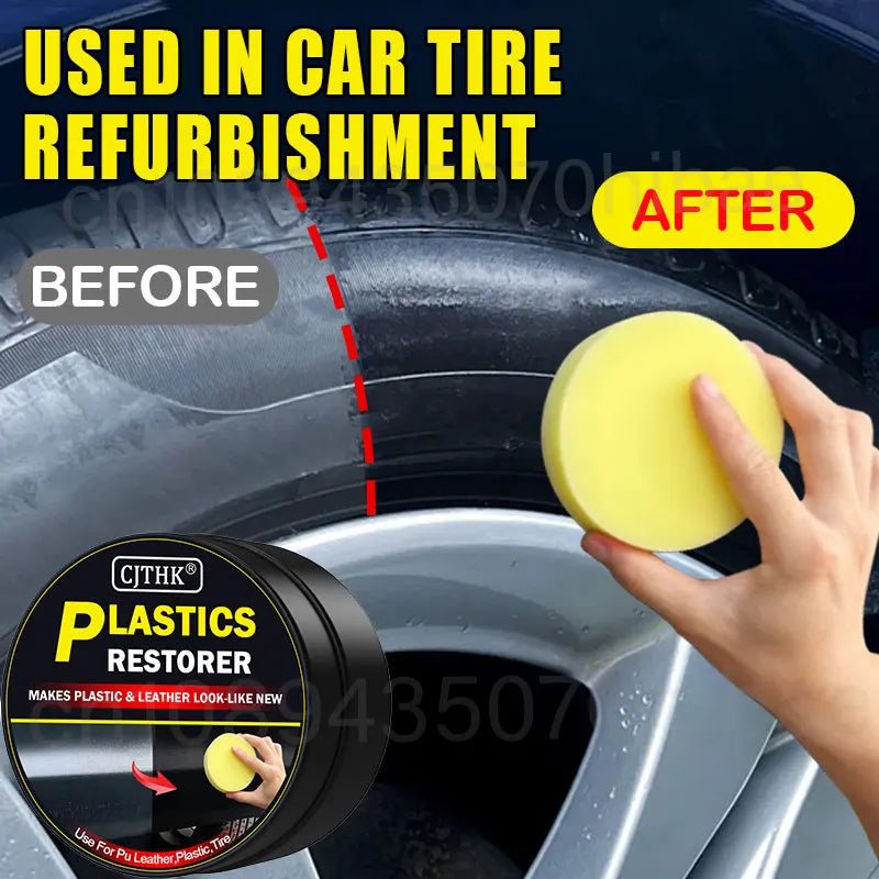 Restaurador de plástico para automóviles, devolviéndole el brillo negro, productos de limpieza para automóviles, restaurador de cuero y plástico, pulido y reparador de automóviles, renovador de revestimientos