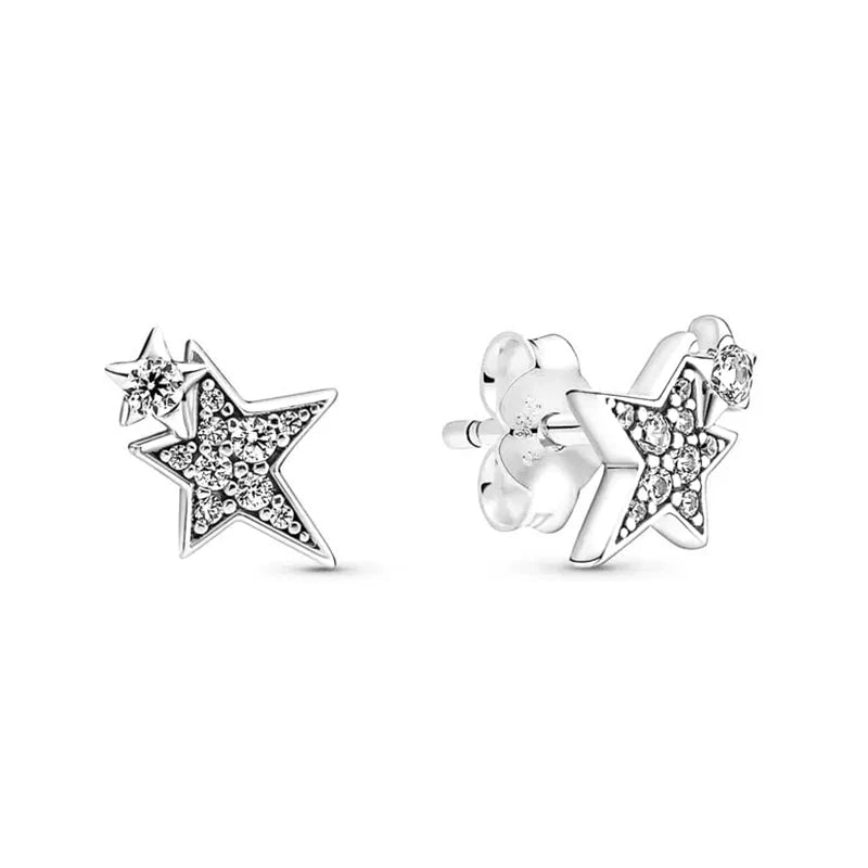 Pendientes de plata 925 con forma de corazón infinito y lazo brillante, originales, para mujer, regalo, joyería fina, 2025