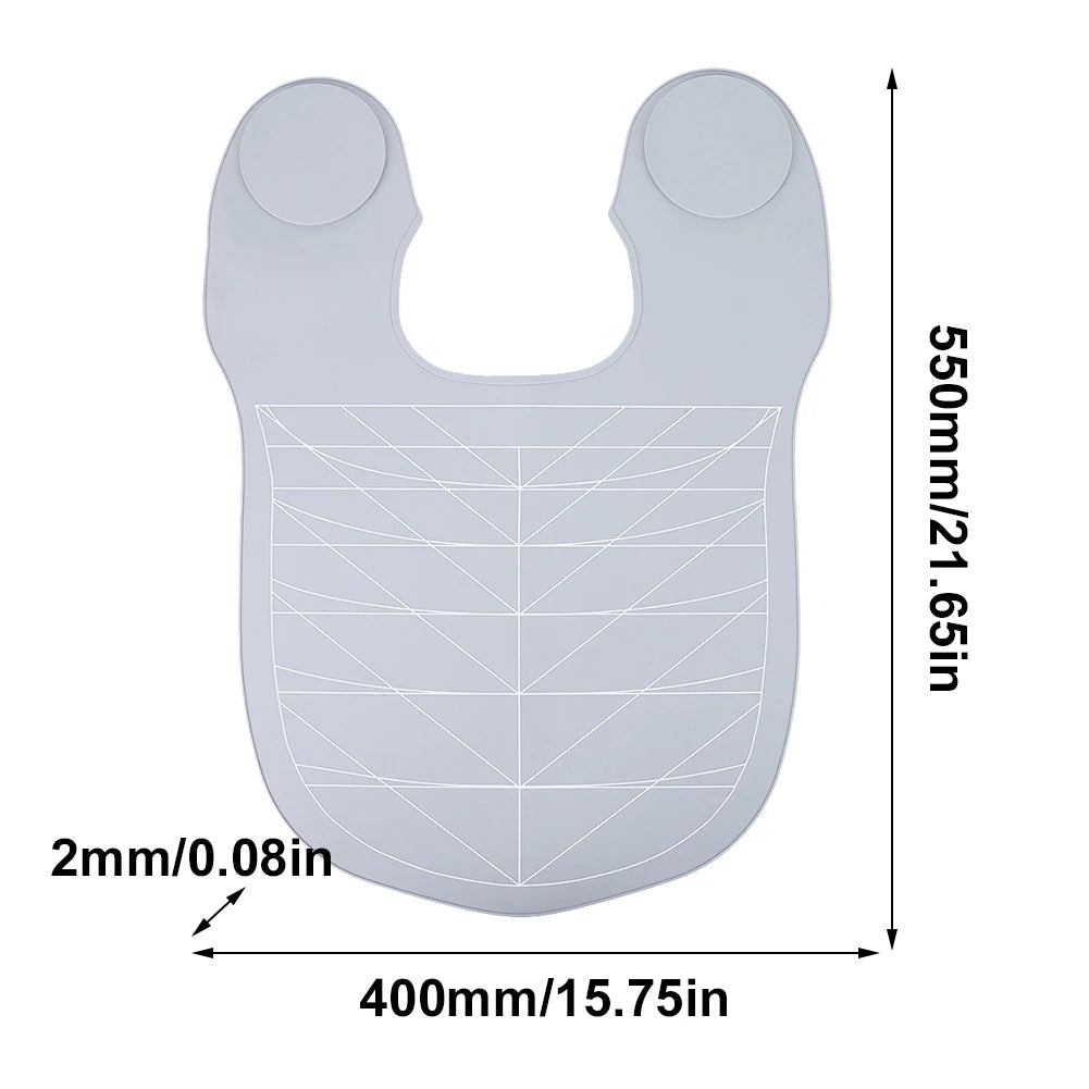 Capa de silicona para cortar el pelo, tapete impermeable para cortar el pelo con guías, collar guía para cortar el pelo, collar para teñir el pelo para salón y hogar.