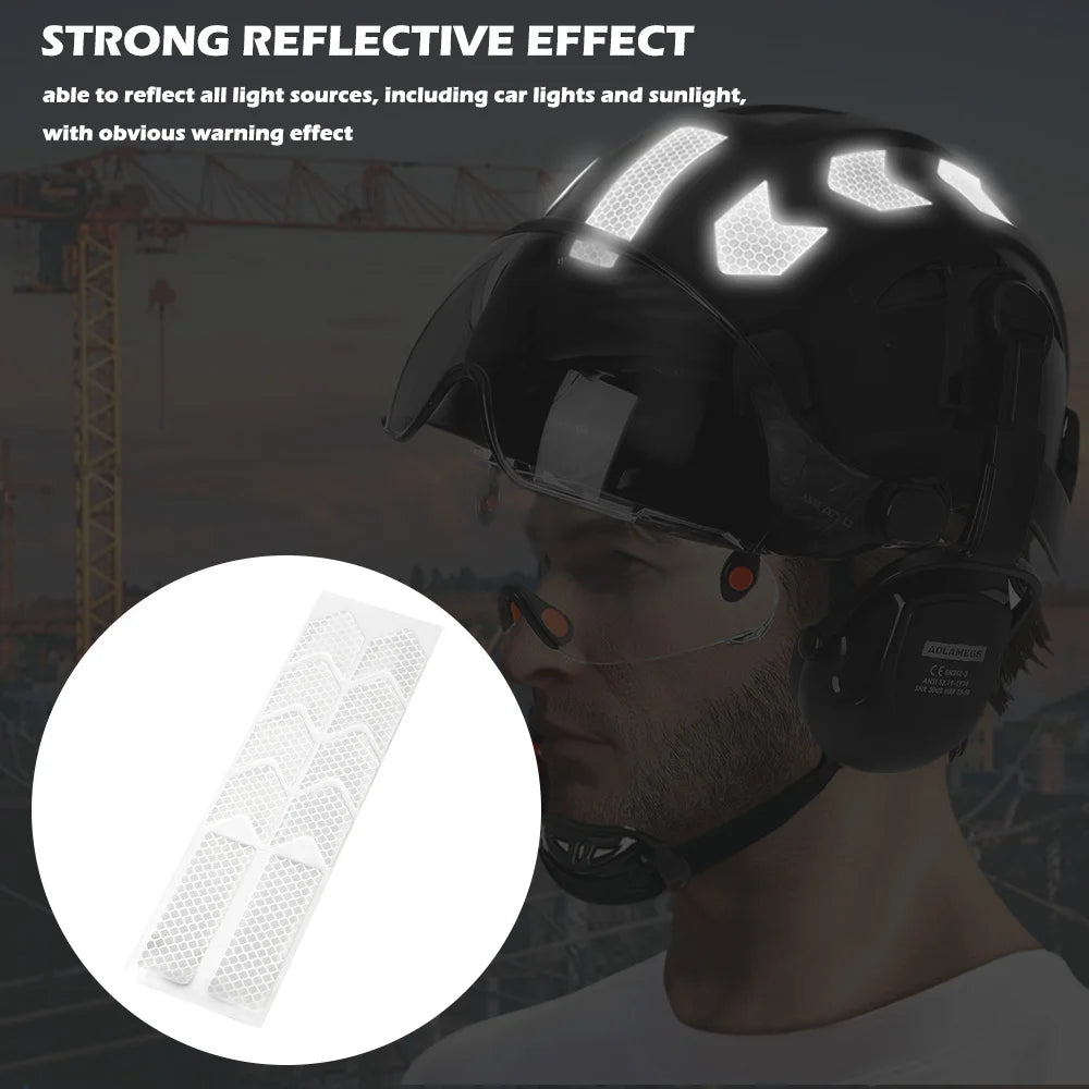 Pegatinas reflectantes para casco de seguridad, para trabajo nocturno, conducción segura, advertencia, calcomanía reflectante para casco de motocicleta y coche, 10 a 50 unidades