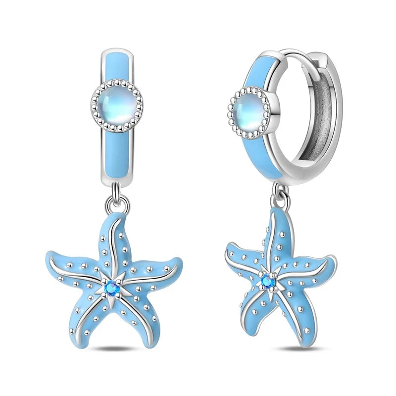 Pendientes de plata de ley 925 con diseño de mariposa, abeja, mariquita y flor de arcoíris para mujer, joyería de moda para fiestas de cumpleaños, regalos