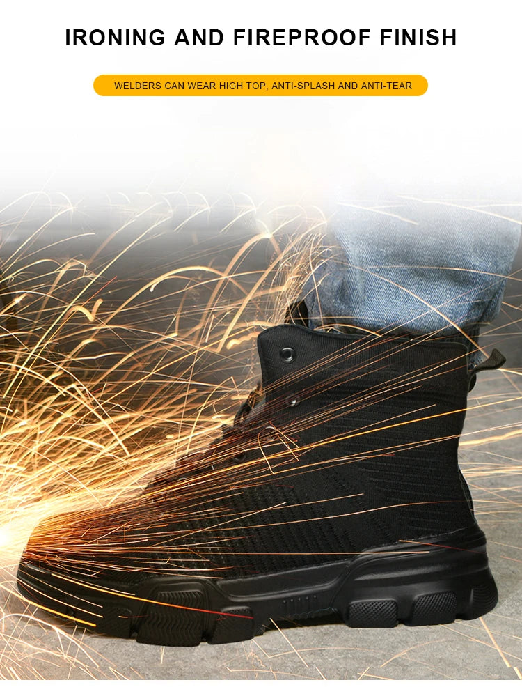 Safety Shoes Man Steel Toe Anti-Puncture Men's Work Shoes Men's Safety Boots Lightweight Men's Boots Security Protective Boot