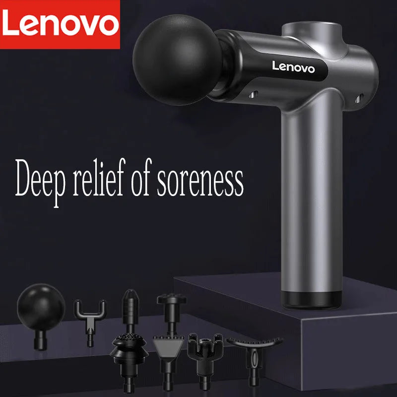 Pistola de fascia Lenovo N2 N3, masajeador muscular de relajación, de grado profesional, con pantalla táctil LED, cabezal de masaje de 6-8 funciones, regalo.