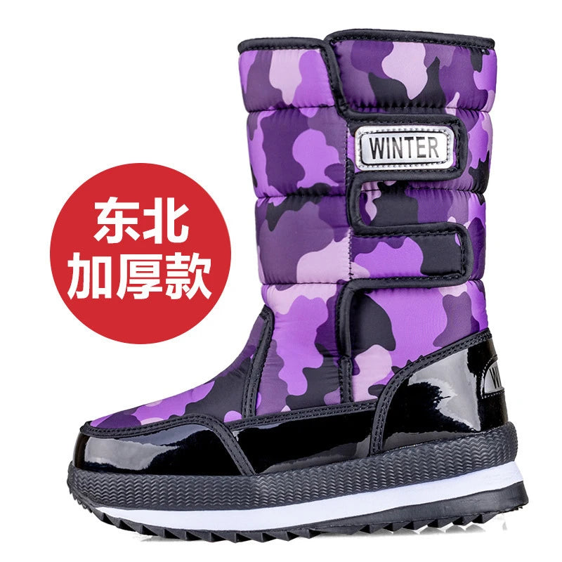 Botas de nieve gruesas, antideslizantes, cálidas, de terciopelo, para hombre y mujer, de algodón, para invierno.