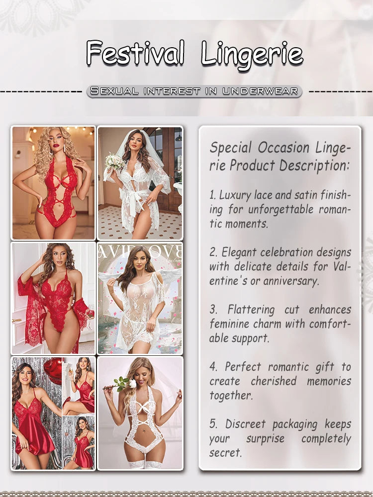 Lencería azul sexy abierta con abertura anal para mujer, mono de encaje hueco, pijama erótico, vestido babydoll de peluche, escote en V profundo, ropa interior porno sin entrepierna.