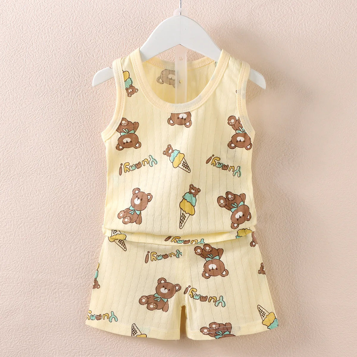 Ropa para niños, camisetas sin mangas estampadas, pantalones cortos, bonitos y transpirables, conjunto de chaleco y pantalones cortos de verano para niños, camiseta sin mangas para ropa de bebé para niños
