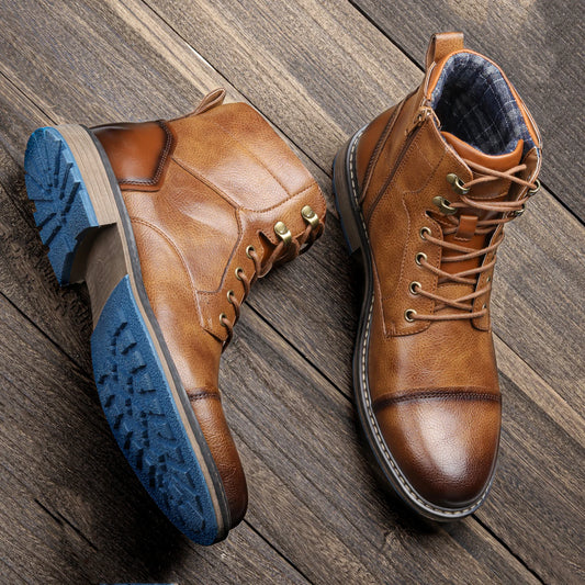 Botas retro para hombre, talla 7-13, moda 2023, cómodas botas de cuero para primavera.