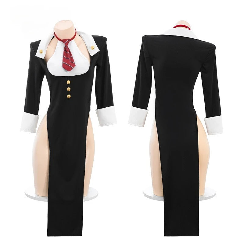 Porno Role Playing Teacher Uniform Temptation Halter Dress Sexy Lingerie Temptation High Waist Side Slit Cosplay Costumes 2025