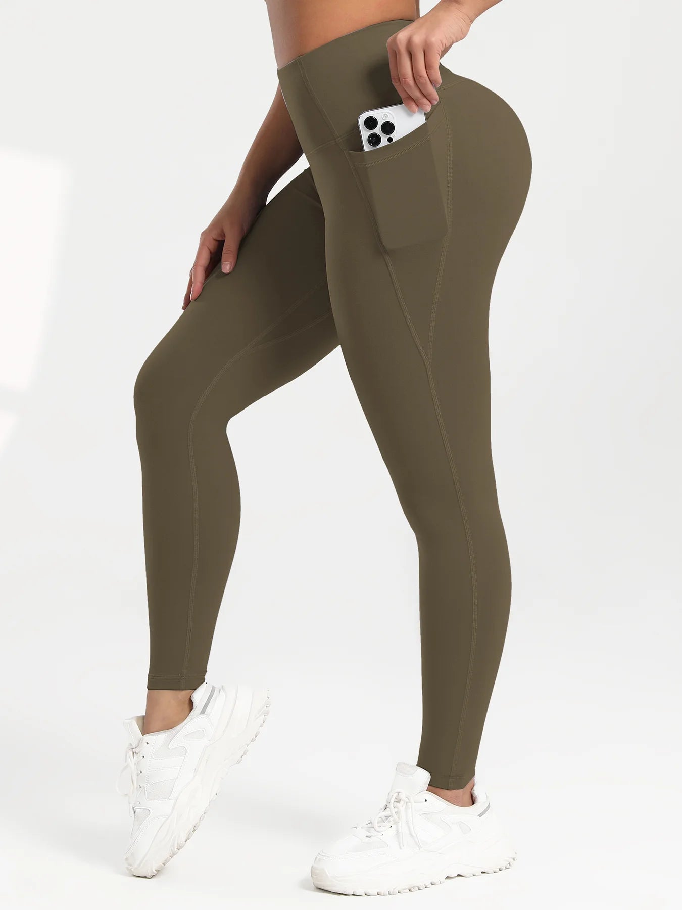 Leggings de yoga para mujer, 2 unidades, con bolsillos, color liso, para gimnasio, actividades al aire libre, cintura alta, ajustados, pantalones deportivos para correr.