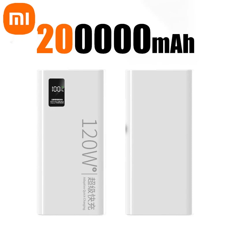 Banco de energía Xiaomi de 500.000 mAh y 120 W, carga ultrarrápida, gran capacidad, para iPhone, Samsung y Huawei.