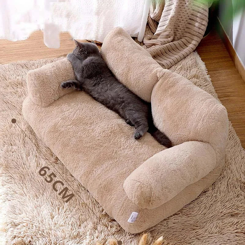 Cama de lujo para gatos, sofá cálido de invierno, nido para mascotas, para perros pequeños y medianos, cómoda cama de felpa para cachorros, suministros para mascotas