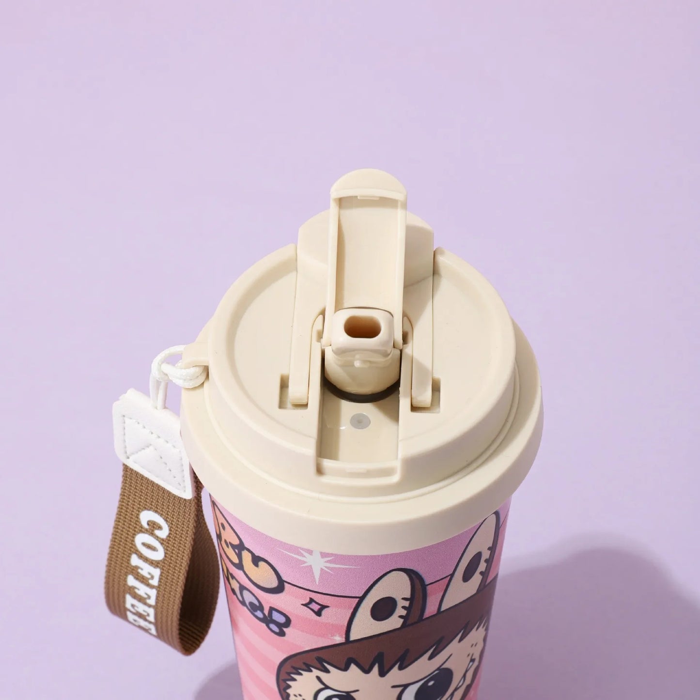Nueva taza portátil de acero inoxidable con aislamiento, doble vaso con pajita y diseño de campanilla, regalo de gran valor estético, artículos para el hogar.