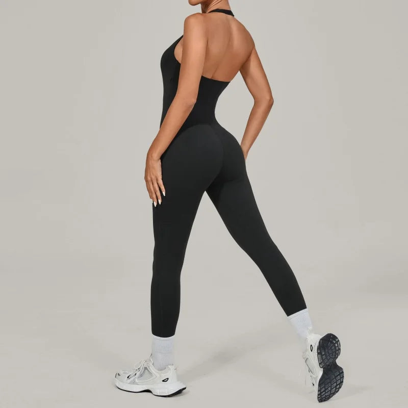 Nuevo Body de Yoga Sexy para Mujer, Mono Deportivo de una Pieza, Sin Mangas, Espalda Abierta, Conjunto de Yoga de Secado Rápido, Ropa Deportiva para Entrenamiento y Yoga.