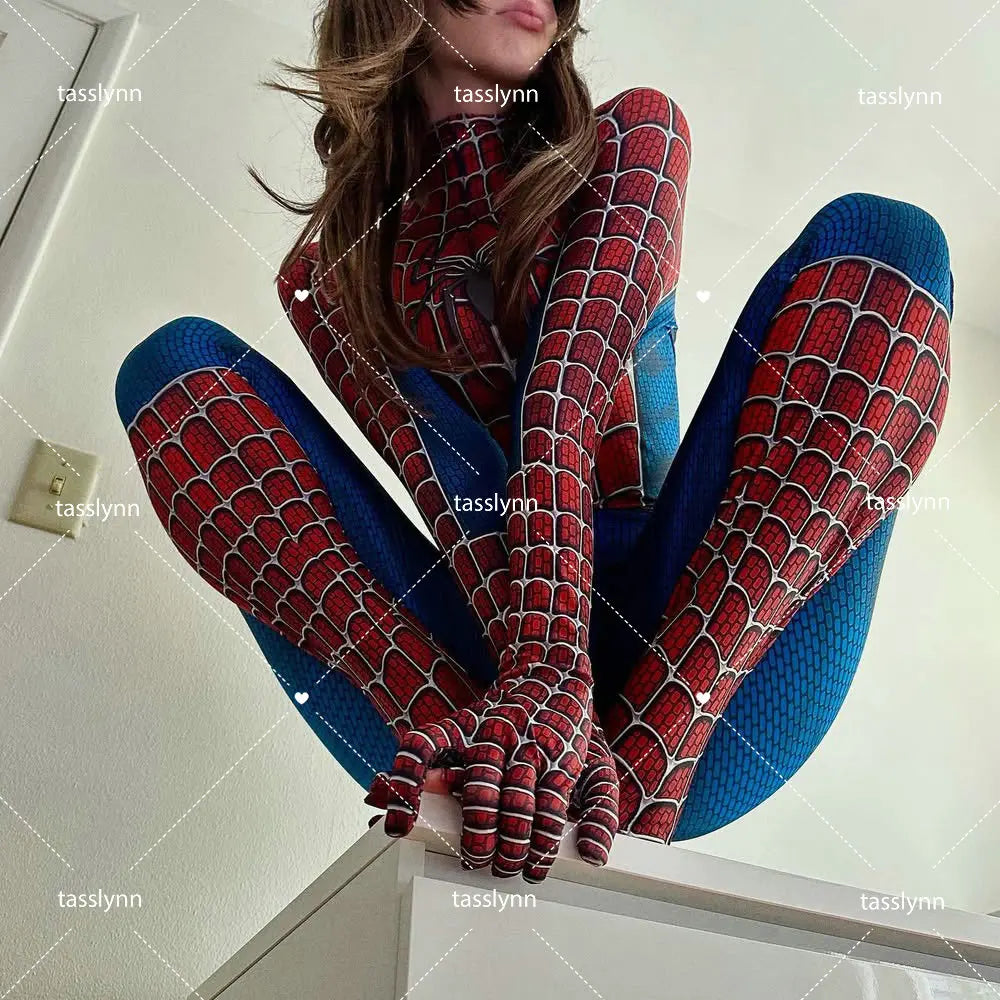 Spider Man Raimi Costume Zentai Suit Spandex Halloween Costumes Party Fancy Anime Cosplay Geek Girl Bodysuit Spider Girl Cosplay