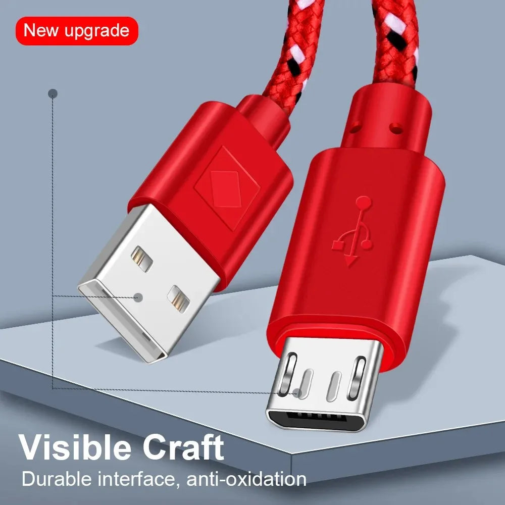 Cable micro USB Olaf de carga rápida USB A a micro USB, cable de datos para cargador de teléfono móvil Samsung, Huawei y Xiaomi (0,5 m-3 m)