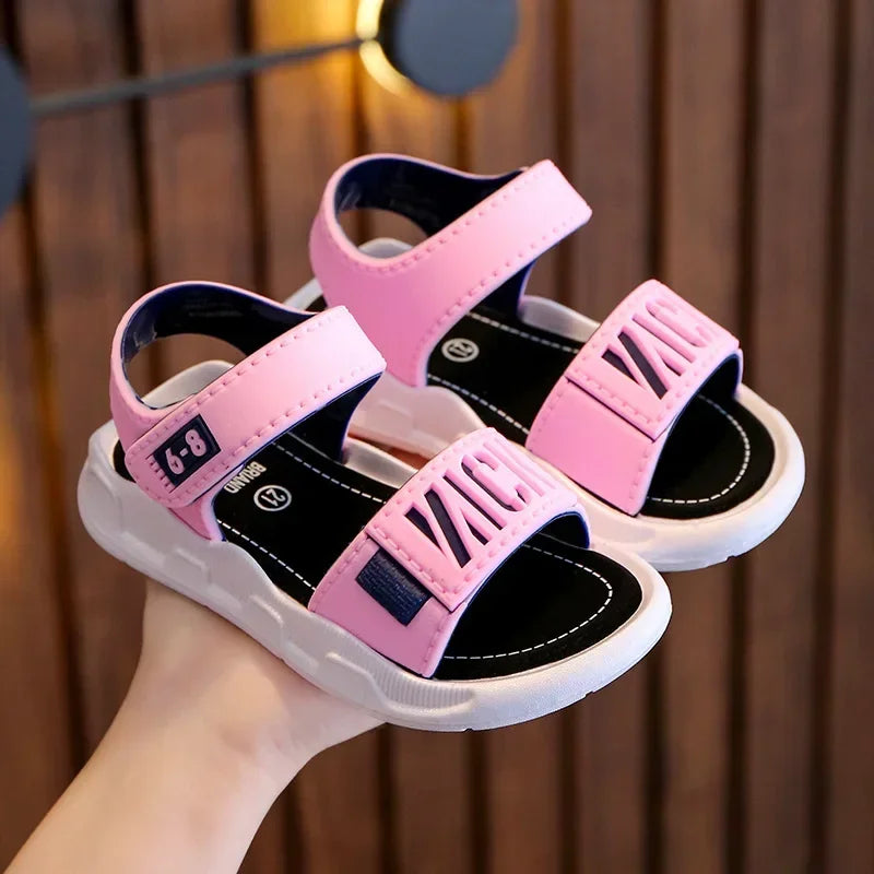 Sandalias para niños, estudiantes, zapatos antideslizantes, sencillas, generosas, para niños y niñas, fáciles de poner y quitar, suela suave, calzado informal para niños.