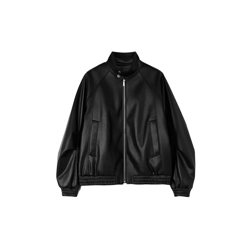 Chaqueta Roaringwild Bla Harington para hombre, de piel sintética, holgada, informal, de invierno, de fibra de poliéster, larga