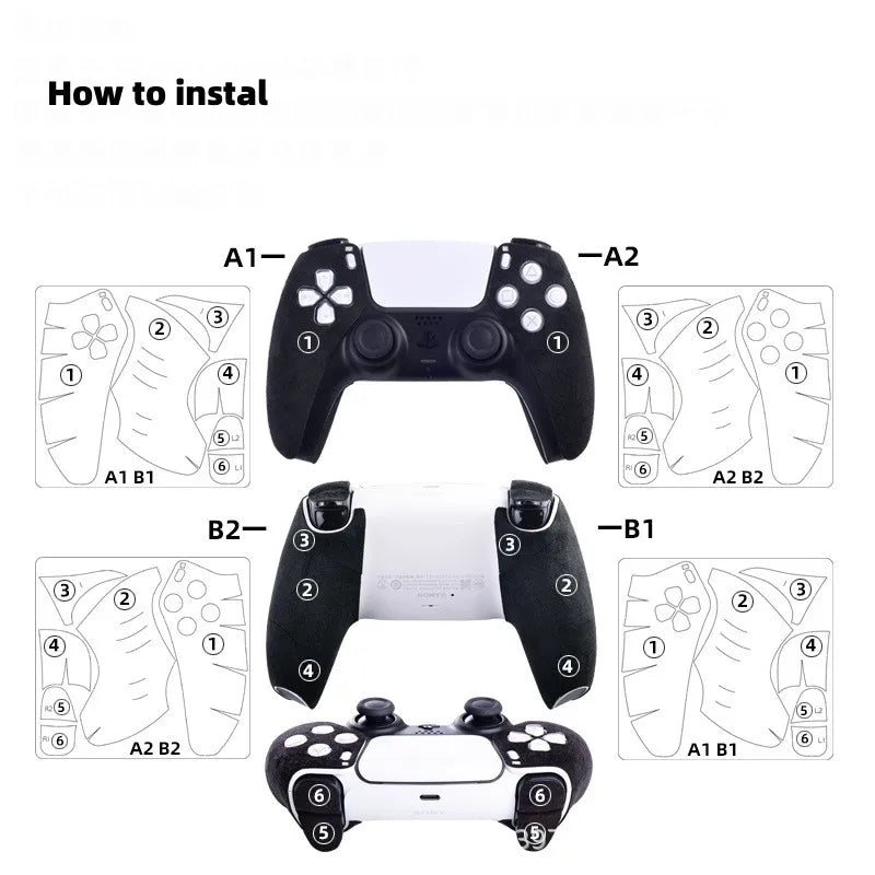 Nuevos accesorios para el mando de PS5/DualSense Edge, de piel de ante, absorbente del sudor, suave al tacto, adhesivo antideslizante.