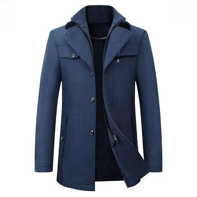 Abrigo de lana para hombre, nuevo modelo 2023, informal, de negocios, a la moda, grueso, cálido, extra moderno, chaqueta de moda fluida.