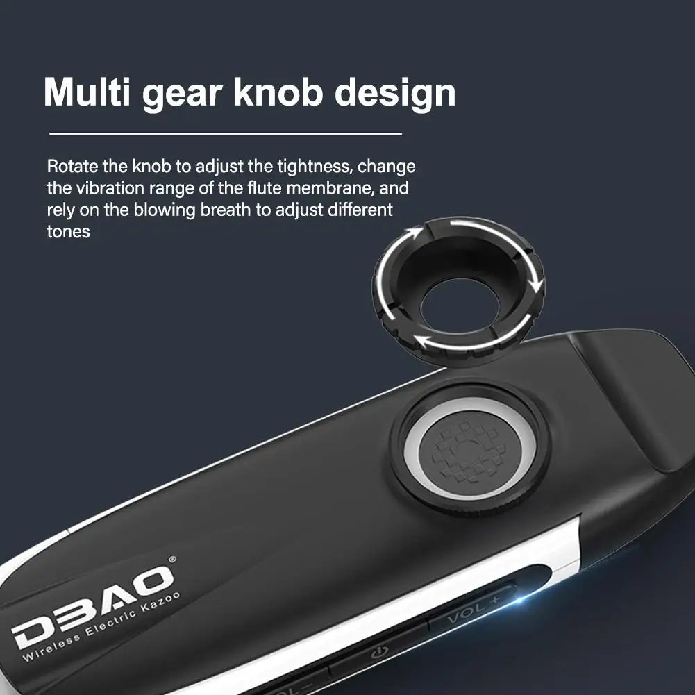 Kazoo eléctrico con receptor, carga USB, instrumento musical profesional, mini kazoo de tono ajustable para conectar altavoz.