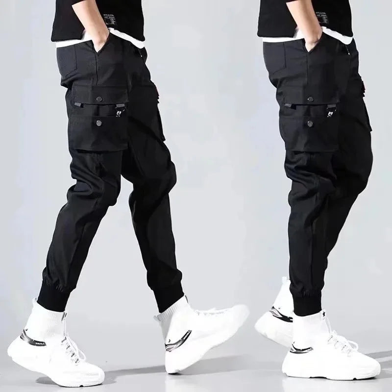 Pantalones de trabajo para hombre, de primavera y verano, informales, versátiles, largos, holgados, cómodos, estilo coreano, estilo funcional.
