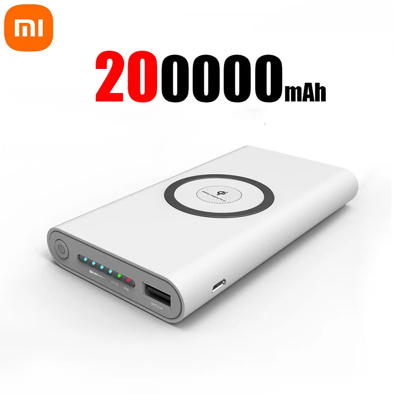 Batería externa Xiaomi de 500000 mAh con carga inalámbrica rápida bidireccional y conector magnético tipo C para iPhone, Samsung y Xiaomi.