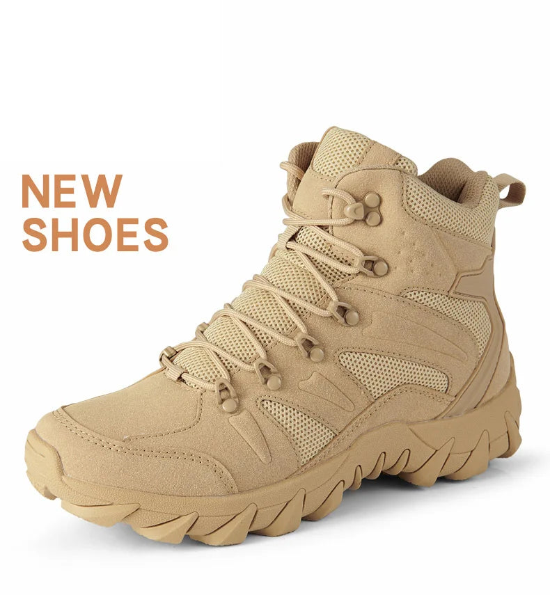 Upgraded Tactics Combat Training Boots Male Outdoors Camping Anti-wear Rapid Response Hiking Shoes Fishing Hunting Sneakers Men