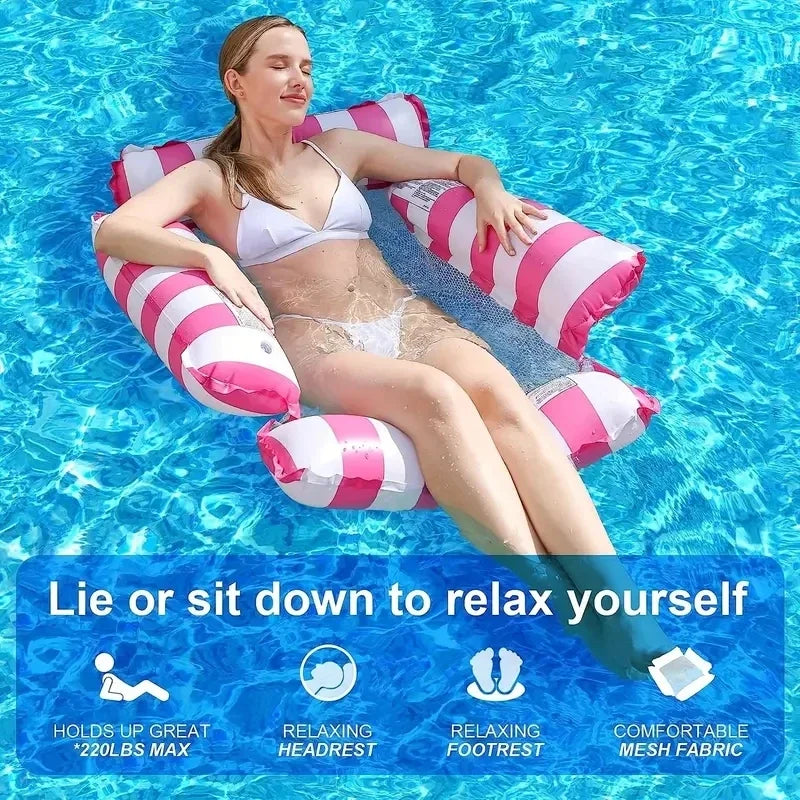 Sofá acuático para natación, hamaca inflable, colchón inflable flotante para agua, accesorios para fiesta en la piscina, playa, juego acuático, cama flotante C