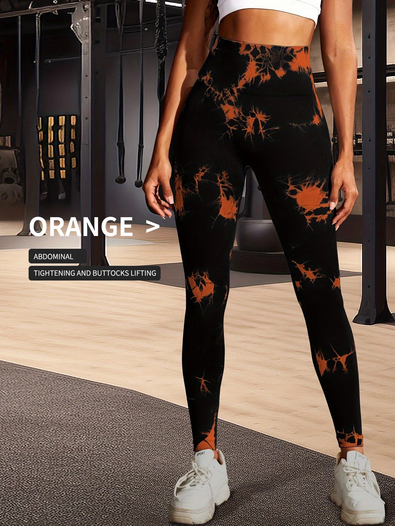 Pantalones de yoga con estampado floral fragmentado y teñido anudado, absorben el sudor, cintura alta, ajustados, levantan la cadera, pantalones deportivos para correr.