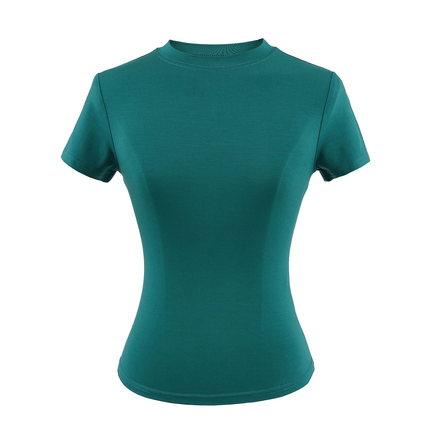 Camiseta informal de alta calidad para mujer, blusa sexy ajustada de manga corta, tendencia de moda, ropa lisa, tops Y2K, 2024