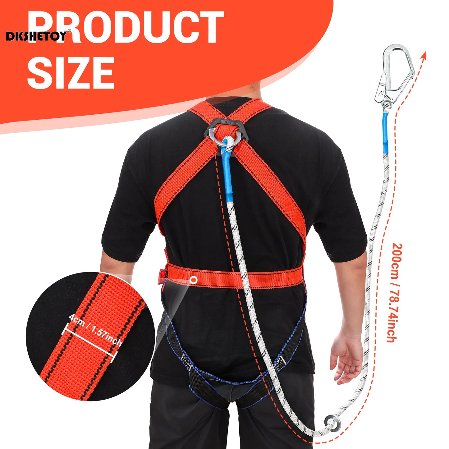 Arneses de seguridad profesionales con protección contra caídas, material de fibra de polipropileno duradero para senderismo, camping y aventuras.