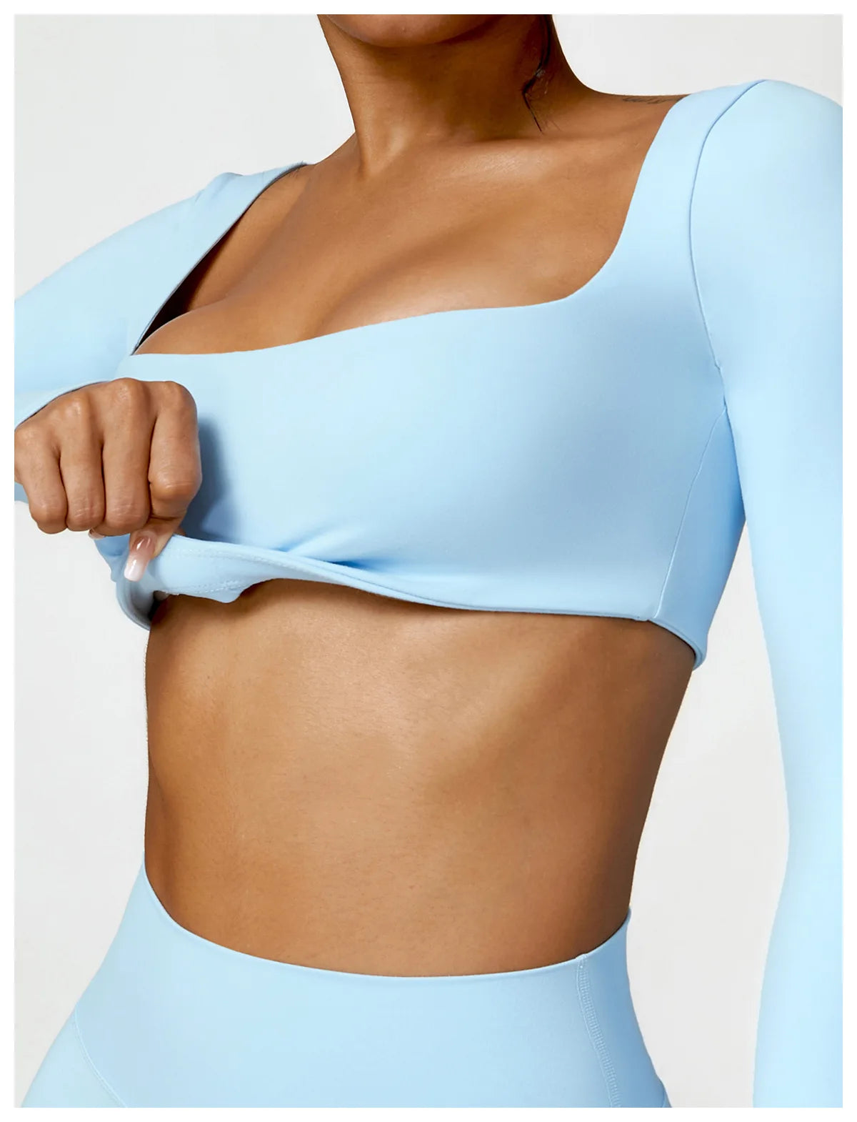 Conjunto de chándal de yoga para mujer, 2 piezas, ropa deportiva para entrenamiento, ropa deportiva, leggings de gimnasio, sujetador de fitness, top corto, trajes deportivos de manga larga