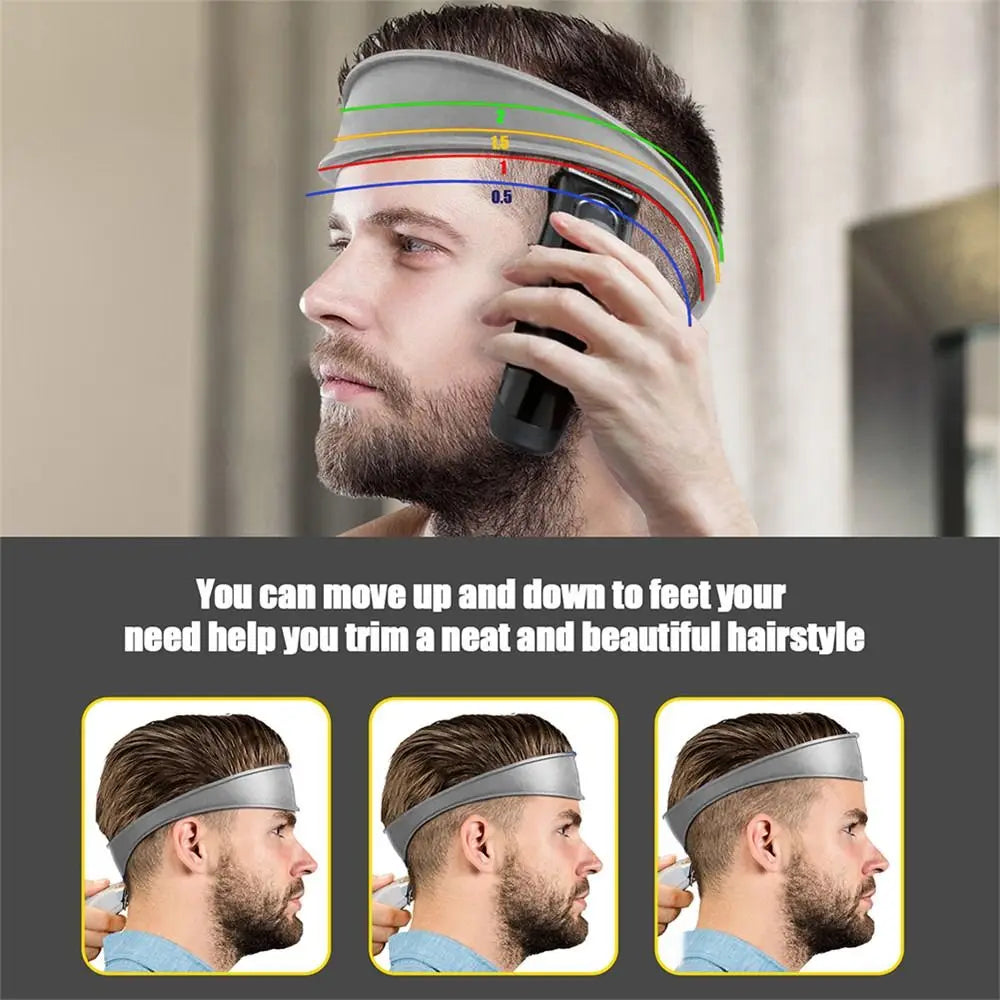 Diadema curva de silicona para cortes de pelo caseros, plantilla para afeitar el escote y guía para cortar el pelo, herramienta para peinar el cabello.