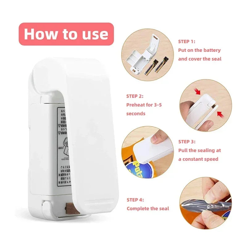 Mini máquina selladora de bolsas térmicas, selladora de paquetes, bolsas térmicas de plástico para alimentos, selladora portátil, selladora térmica para envases de alimentos.
