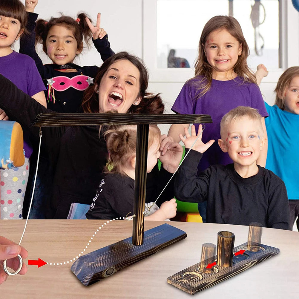 Juegos de lanzamiento de aros para niños y adultos, juegos de beber para fiestas en casa, juegos de mesa de madera rápidos y portátiles, paquete de escalera de chupitos, bares al aire libre