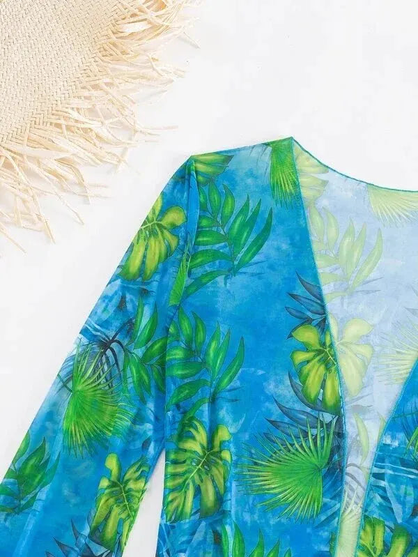 Bikini de tres piezas con tiras triangulares 2025 para mujer, traje de baño tipo kimono, ropa de baño sexy para mujer, traje de baño para playa