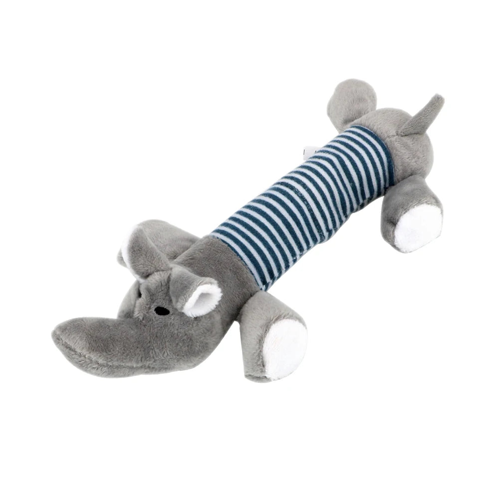 Apto para todas las mascotas, juguetes de lana para perros y gatos, populares muñecos con sonido chirriante para masticar, elefante, pato, cerdo, divertidos juguetes de peluche para mascotas.