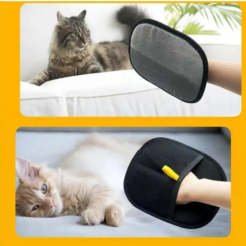 1/2 guantes quitapelos para mascotas, de doble cara, con imán para el pelo de perros y gatos, para lavar, despojar y limpiar alfombras y sofás.