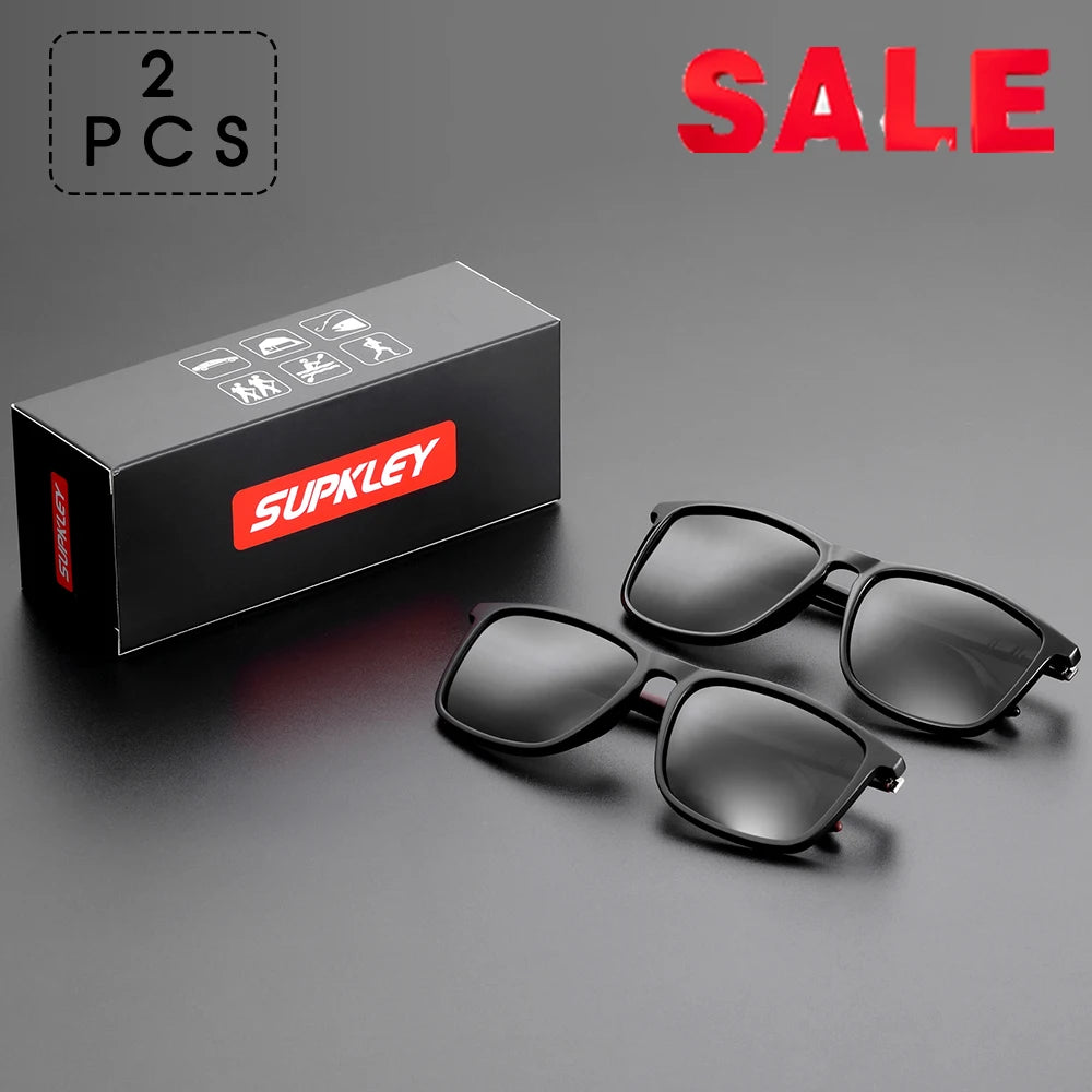Gafas de sol deportivas SUPKLEY para hombre, polarizadas, cómodas, cuadradas, ligeras, accesorio original