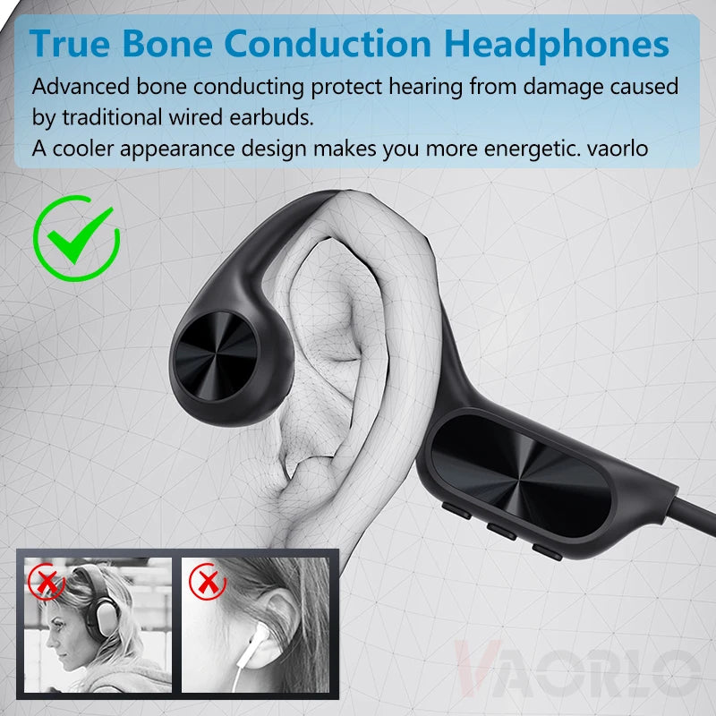 Auriculares inalámbricos de conducción ósea IPX8, resistentes al agua, para natación, Bluetooth 5.4, 32 GB de RAM, reproductor de MP3, música HIFI, deportivos.
