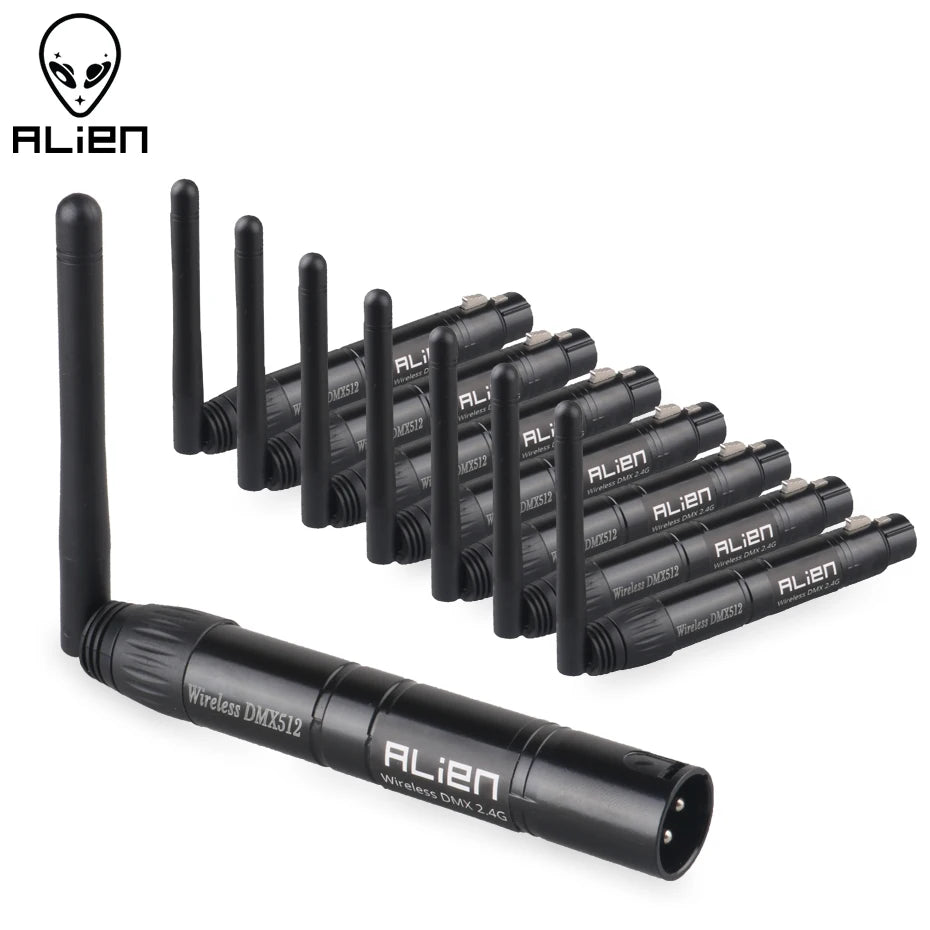 Controlador inalámbrico ALIEN DMX512, receptor y transmisor, 2,4 G, ISM, distancia de comunicación de 300 m, para escenarios, DJ, discotecas, bares y luces.