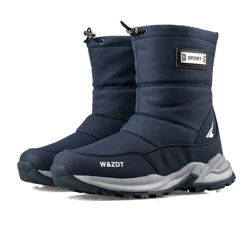 Botas de nieve altas antideslizantes para hombre, para deportes al aire libre, estilo noreste, gruesas, cálidas e informales, de algodón, con terciopelo impermeable.